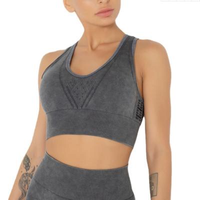 China Breathable Workout Sports Bra Tops Women Bare Feel Shockproof Lift Up Cross TIE Fitness Gym Yoga Running for sale