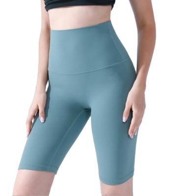 China Breathable Women's High Waist Out Of Pocket Yoga Shorts Pants Tummy Control Workout Running 4 Way Stretch Yoga Shorts for sale