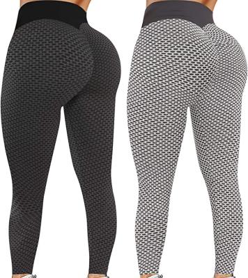 China Women Breathable Apparel Textured High Waisted Workout Gaiters Booty Tights Ruched Butt Lifting Tummy Control Stretchy Yoga Pants for sale