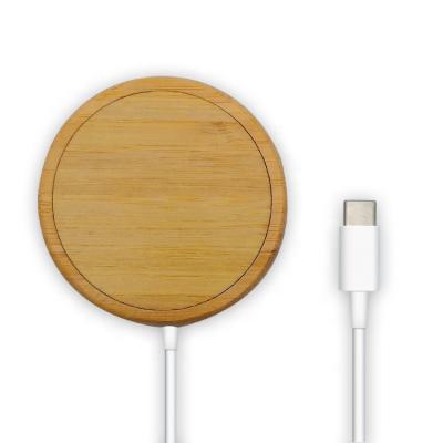 China Smart Phone/Watch/Tablet Charging High Quality SUNLINE Mag Safe 15W Wooden Magnetic Wireless Charger For Phone 12 for sale