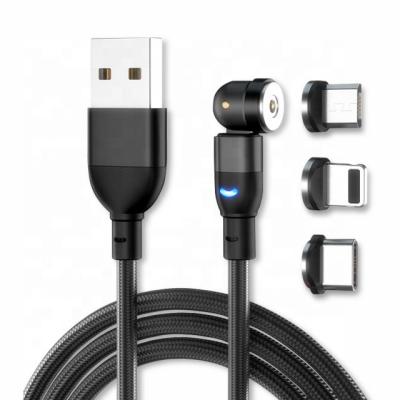 China SUNLINE Mobile Phone 3 in 1 2.4 A 540 Degree Rotation Game Fast Charging Magnetic Cable Draw Data for Android for sale