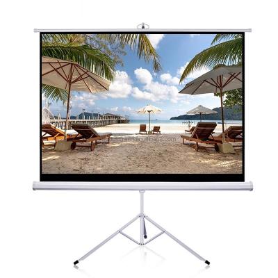 China Matte White High Gain Tripod Projection Screen Projector Screens Indoor And Outdoor Mobile Screen for sale