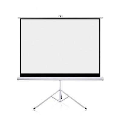 China Win 1.0 High Quality White Home Outdoor Theater Floor Stand White Matte HD Tripod Tripod Projection Screen for sale