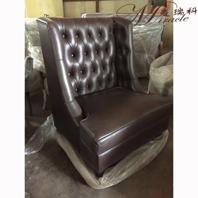 China Italian Leather Leisure Chair Furniture Top Gemuine Leather Chair America Tufted Armchair for sale