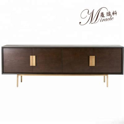 China PANEL Living Room Furniture Modern Design Stainless Steel Wooden Legs TV Cabinet for sale