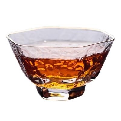 China Japan hexagonal tea cup in Phnom Penh hammered master glass tea cup reusable tea cup for sale