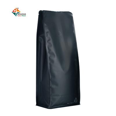 China 1KG Recyclable Barrier Flat Bottom Matt Black Bags for sale