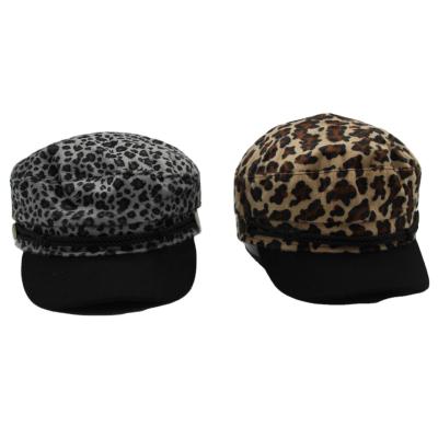 China JOINT Hot Selling Leopard Pattern Warm Beret Hat French Stylish Beret Hat With Rope for sale