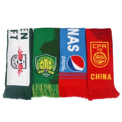 China Wholesale Cheap Long Knitted Souvenirs Jacquard Football Team Style Fan Scarf for sale