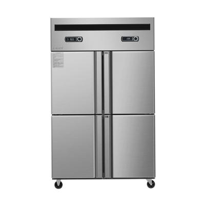 China Double-temperature Upright Commercial Vegetable Refrigerator Kitchen Freezer Refrigerator Fruit Vertical Freezer for sale