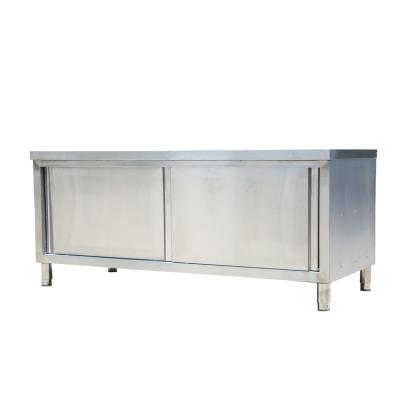 China Commercial kitchen manufacturer kitchen stainless steel cabinet work table OEM merchandiser for sale