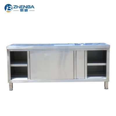 China 201/304 stainless steel cheap price 201/304 stainless steel sideboard with backsplash cabinet with sliding door for sale