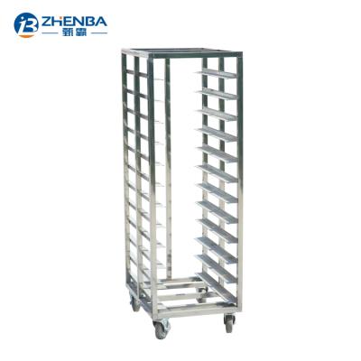 China Stand Up Kitchen Appliances New Arrivals Stainless Steel Bakery Trolley Cart Bread Storage Rack For Bakery Shop for sale