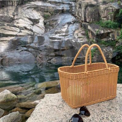 China Handles high quality handmade rattan picnic handle basket custom design wholesale hot sale new pp for sale