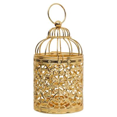 China European style iron alloy home decoration birdcage material candle table hollow design atmosphere to do home decoration gold for sale