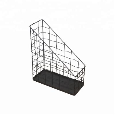 China (Other) Adjustable Desk Document Letter Organizer, Grid Wire Magazine Folder Holder, Black for sale