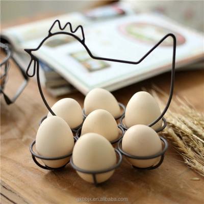 China Viable Chicken Tray Eggs Display Metal Rack Portable Dahey 7 Egg Holder Basket for sale