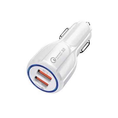 China Free Sample Qc3.0 Dual Speed ​​Mini Dual Speed ​​USB Car Charger 3.1A USB Car Fast Charging Adapter For Universal Mobile Phone for sale