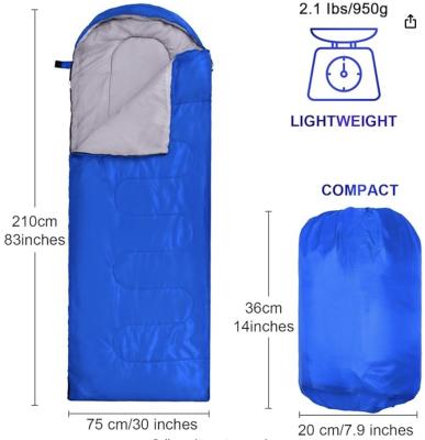 Cina 15° F Temperature Rating Down Sacchetto da letto con cappuccio regolabile e sacchetto di compressione in vendita