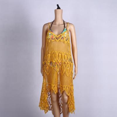 China Soft Feeling Beach Wear Dress Summer Crochet Breathable Warm Beach Anti-UV Cover Up for sale