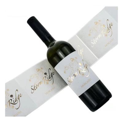 China Waterproof Custom Wine Label Texture Paper Luxury Wine Bottles Labels Sticker for sale