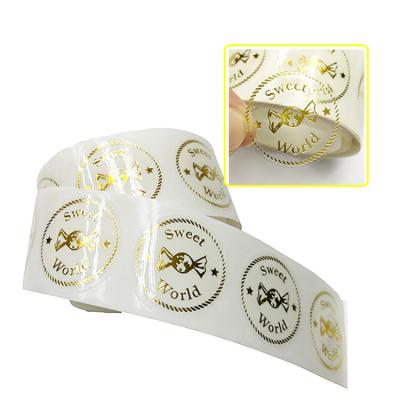 China Waterproof Custom Gold Label Hot Stamping Transparent Packaging Stickers And Decals - for sale