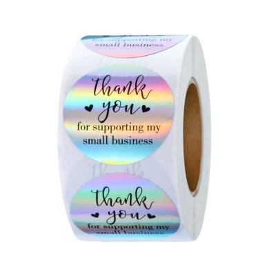 China Waterproof Custom 1.5 Thank You Sticker Roll 500 Thank You For Supporting My Small Business Sticke 2 inch for sale