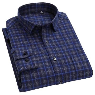 China 2021Spring and Autumn Fashion Cotton Plaid Shirt young men's anti-pilling casual shirt plus size shirts for sale