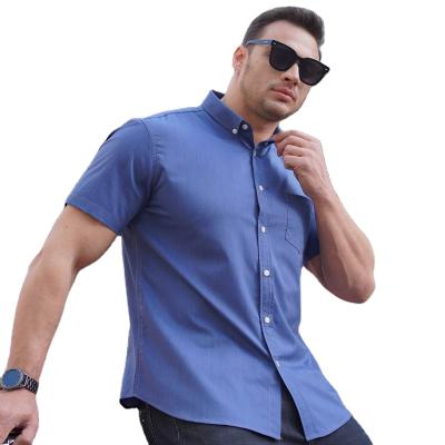 China 2021New Design 2021New Design Loose Casual Denim Men's Short Sleeve Slim Shirt Anti-pilling Summer Men's Short Shirt for sale