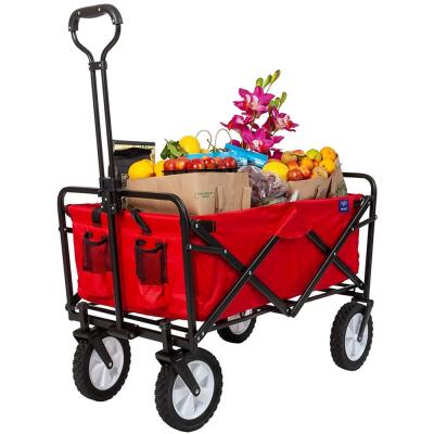 China Folding Outdoor Portable Tools Picnic Garden Cart Four-wheele Push Cart Trolley Cart For Shopping Shipping for sale