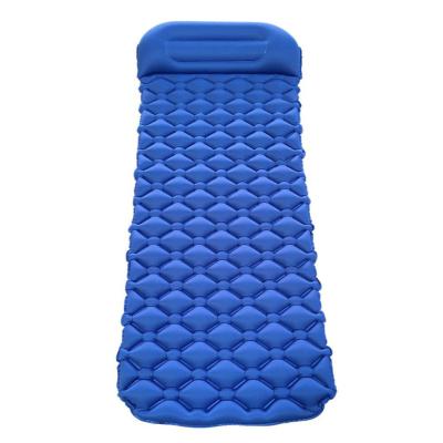 China Outdoor Inflatable Air Cushion Sleeping Mat Camping Inflatable Mattress With Pillow For Travel for sale