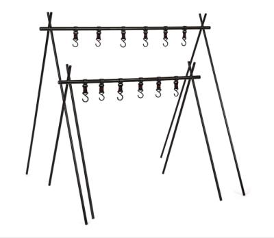 China Multifunctional Camping Storage Rack Camping Storage Cookware Aluminum Alloy Triangle Hanging Rack for sale