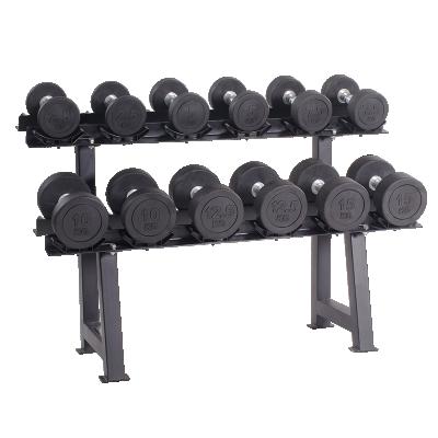 China Commercial Wholesale Gymnasium and Club Fitness Training Steel Dumbbell Set with Rack for sale