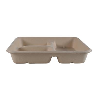 China Waterproof Biodegradable Take Out Take Out Hamburger Bento Meal Fast Food Pulp Lunch Bagasse Sugarcane Paper Box for sale