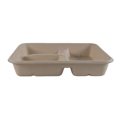 China Waterproof Biodegradable Food Container Sugarcane Bagasse Lunch Box With Lid for sale