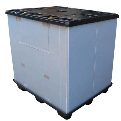 China Cheap Storage Equipment Euro Double Sides Pallet Box Folding Plastic Pallet Crate Bin For Logistics Box for sale