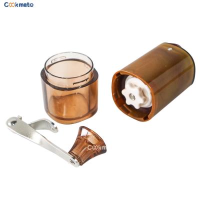 China Viable Professional Portable Travel Burr Manual Coffee Bean Grinder Flat Translucent Best Quality for sale