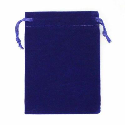 China Recyclable High Quality Royal Blue Velvet Candy Bag Small Pouch For Wedding Gift 9x12cm In Stock for sale