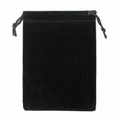 China Best Selling Recyclable Black Velvet Gift Bag Small Pouch For Jewelry 9x12cm In Stock for sale