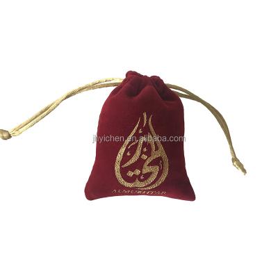 China Recyclable Custom Logo Red 7x9cm Velvet Necklace Packaging Bags Mini Flannel Pouch For Pendant for sale