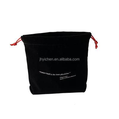 China Small Recyclable Logo Black Flannel Makeup Bags Velvet Custom Cosmetics Bottle Pouches for sale