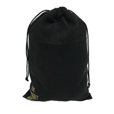 China Black Logo 20x30cm Recyclable Velvet Toupee Pouch Suede Drawstring Custom Hair Bundles Bags for sale