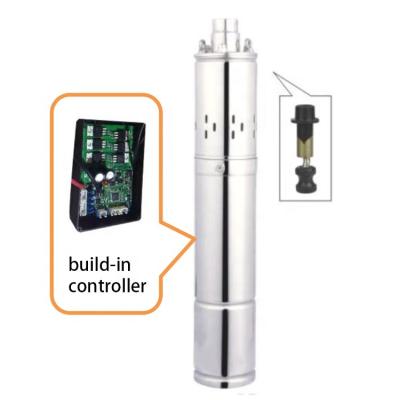 China Long life 4ZS 4INCH DC screw submersible solar power water pump with built-in controller for home agriculture irrigation for sale