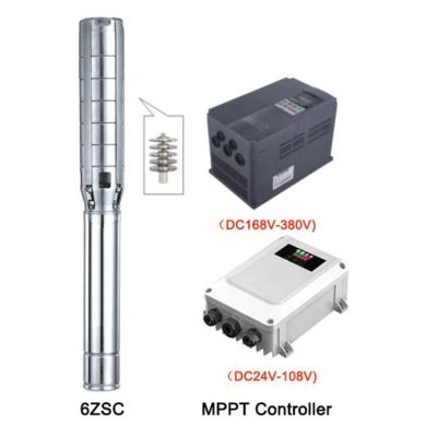 Κίνα Home Use 6ZSC 6inch Pumping Machine Stainless Steel Impeller Submersible DC Brushless DC Centrifugal Solar Water Pumps With MPPT Control Box προς πώληση