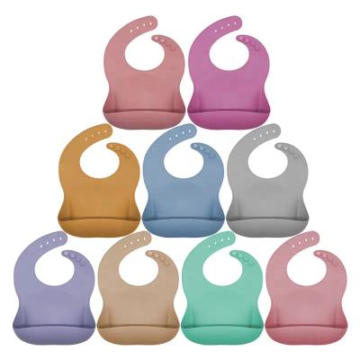 China BPA Free Silicone Food Grade Products Soft Adjustable Baby Bib Waterproof Infant Toddler Baby Bibs for sale