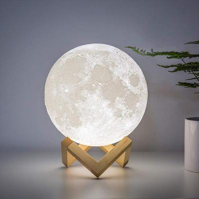 China Minimalist Moon Lamp Night Light 3D Print Rechargeable Moonlight LED Bedside Table Desk Lamp Dimmable Dropship for sale