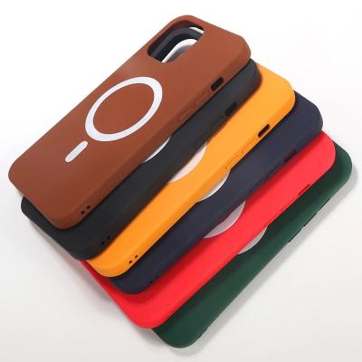 China Luxury Magnetic Cell Phone Case Cover Anti-fall Silicone Shockproof Magnetic Phone Case For iPhone 12/13 for sale