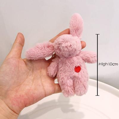 China Novelty Gifts Bunny Rabbit Faux Fur Keychain Bunny Key Chain for sale