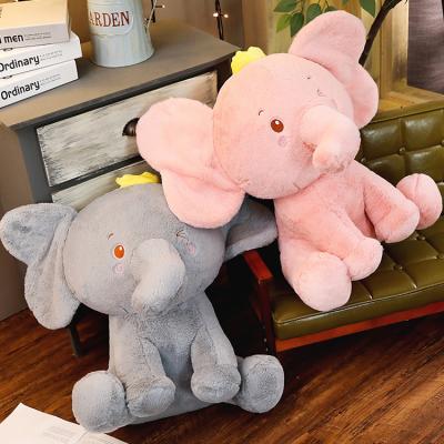 China Gift INS Baby Animal Pillow Plush And Stuffed Elephant Toys With Crown for sale