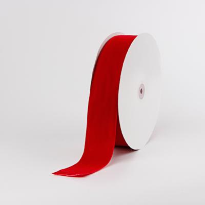 China Christmas Velvet Red Velvet Ribbon 38mm Wide Viable Ribbon for sale